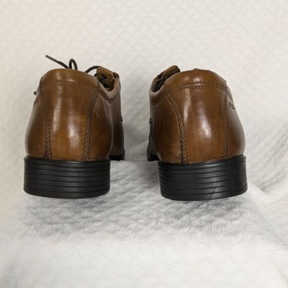 Men\'s Collection by Clark\'s Tilden Walk Oxford Dark Tan Leather Size 11 Handsome